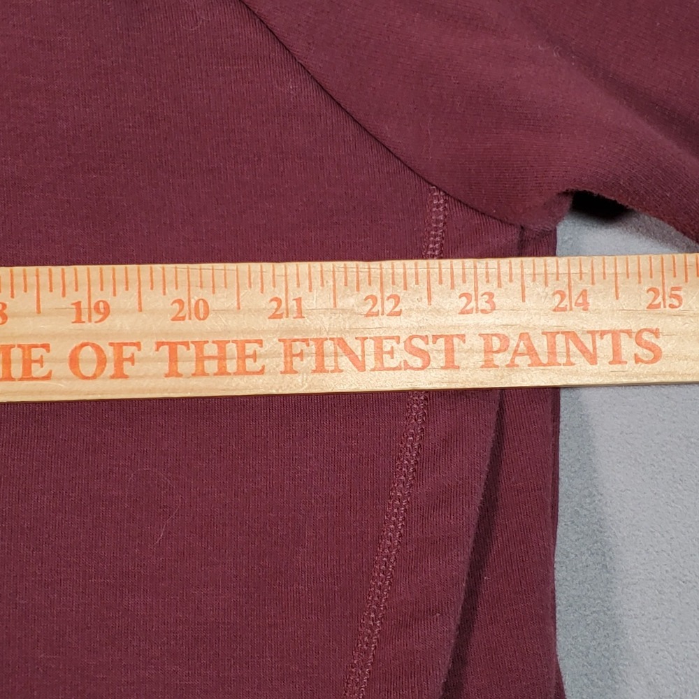 Athleta Kozy Karma Sweatshirt Womens 1X Dark Red Asymmetrical Hem Heavyweight - Picture 4 of 9